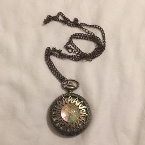quartz pocketwatch necklace